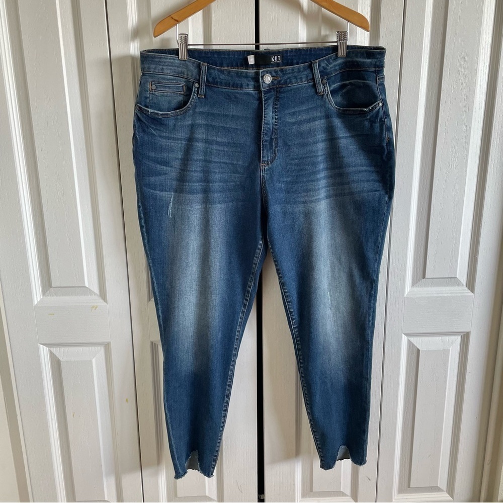 Kut from the Kloth Connie High Rise Ankle Skinny Jeans Womens Plus Size 18W Blue
